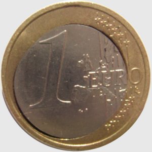 Vorderseite einer 1 Euro Fehlpr&auml;gung